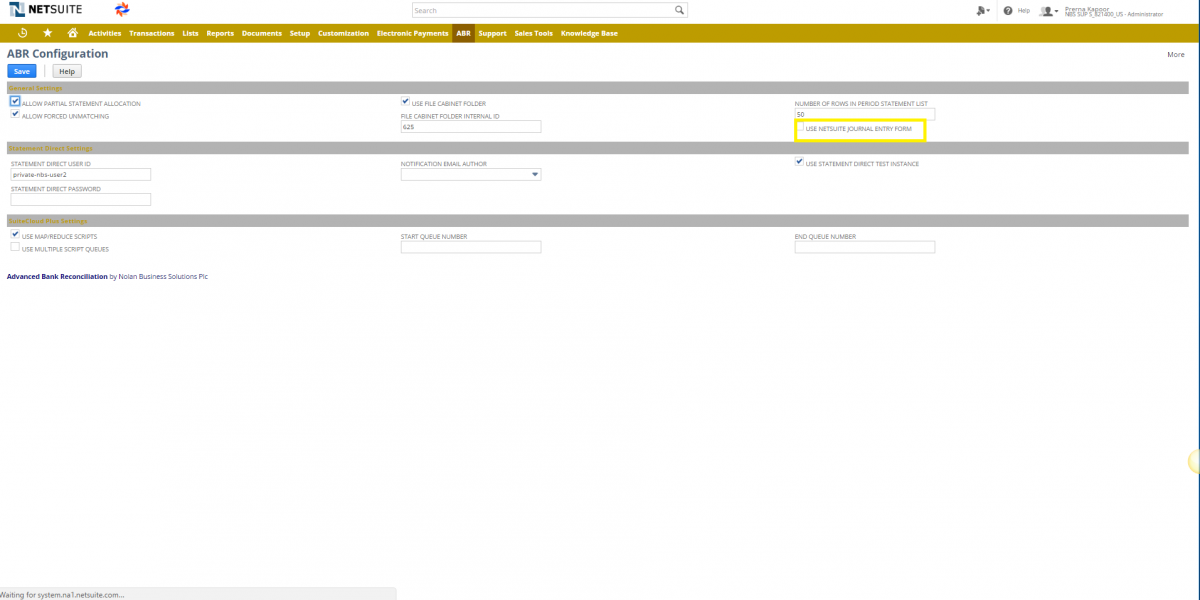 ABR NetSuite Journal Entries Form